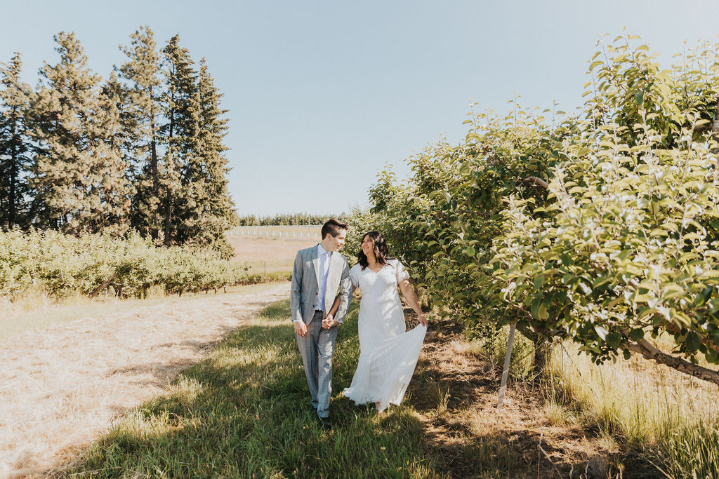 Bride and groom portraits from an intimade Spokane Washington elopement