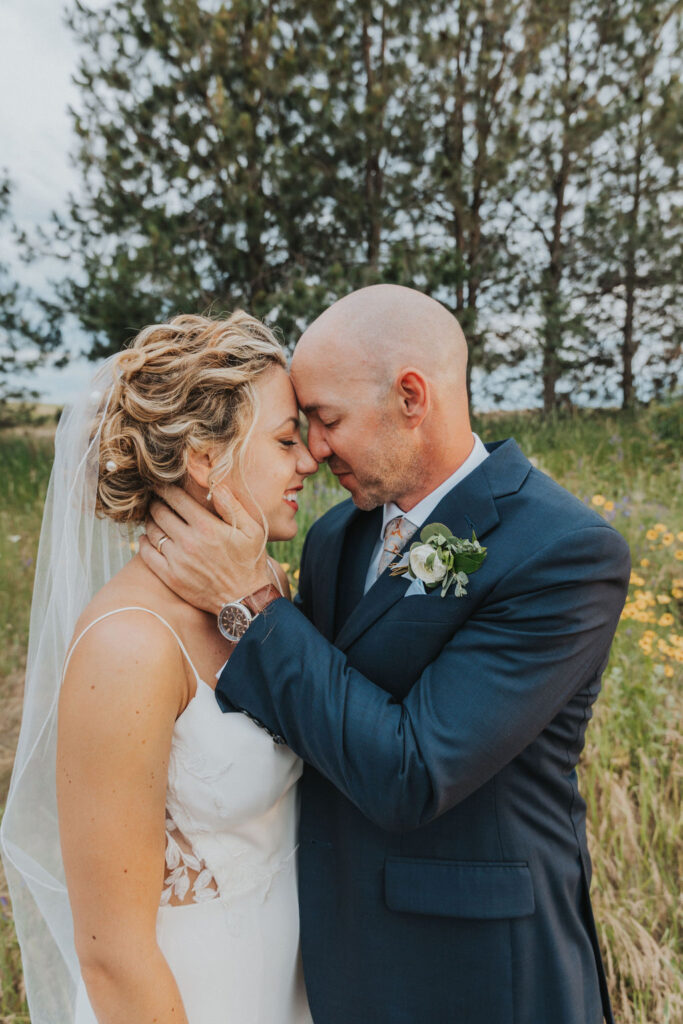 Bride and groom portraits captured by Spokane wedding photographer Kat Nielsen Photography