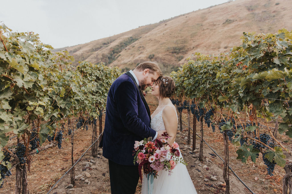 Bride and groom portraits at Mongata Winery - Winery Wedding venue