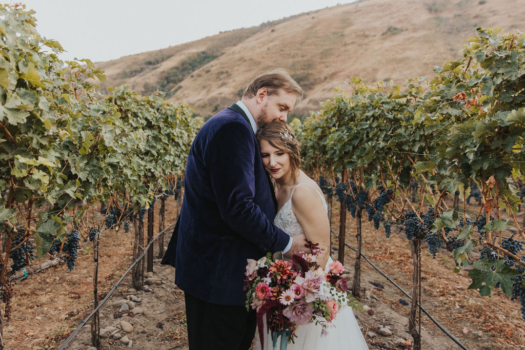 Bride and groom portraits at Mongata Winery - Winery Wedding venue