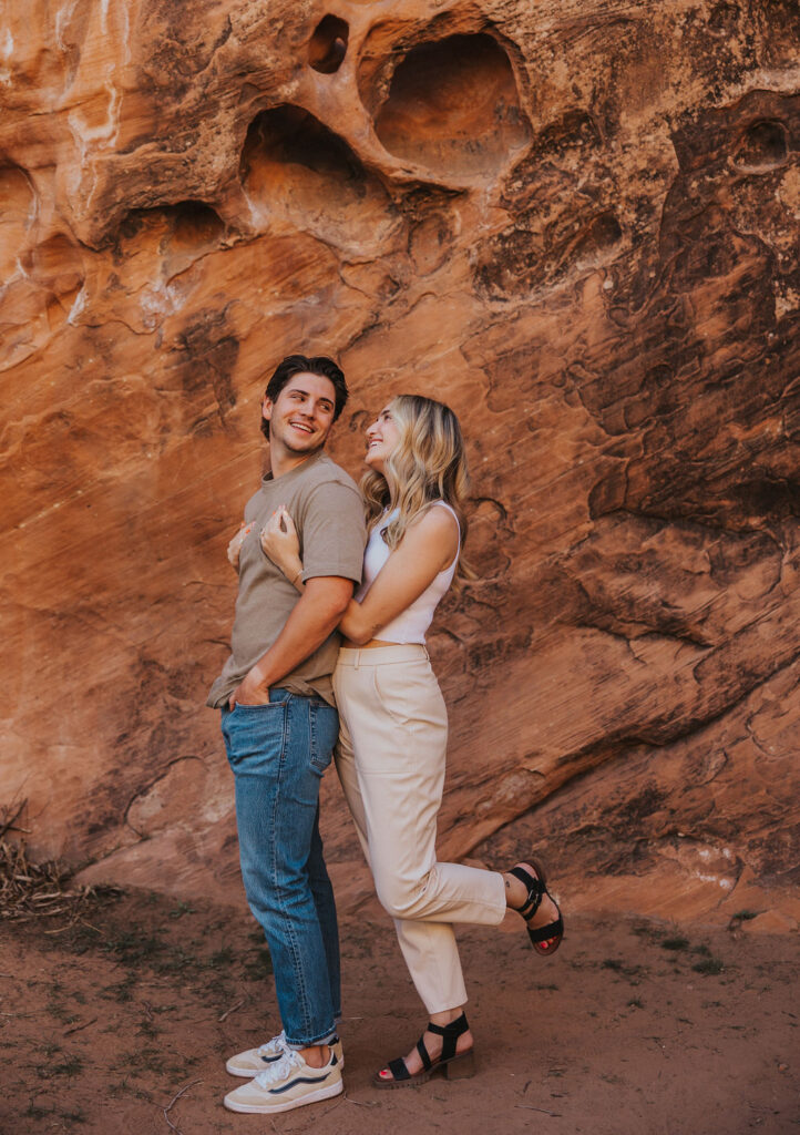 Utah engagement photos at Red Rocks captured by Kat Nielsen - Travel wedding photographer