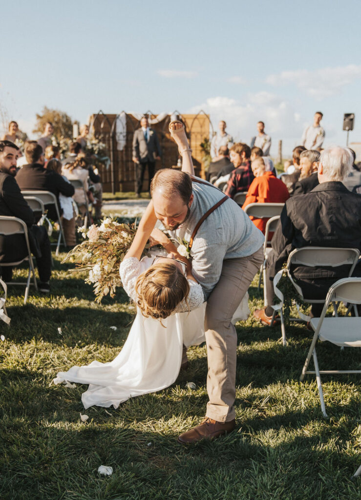 Rustic outdoor wedding ceremony in Washington