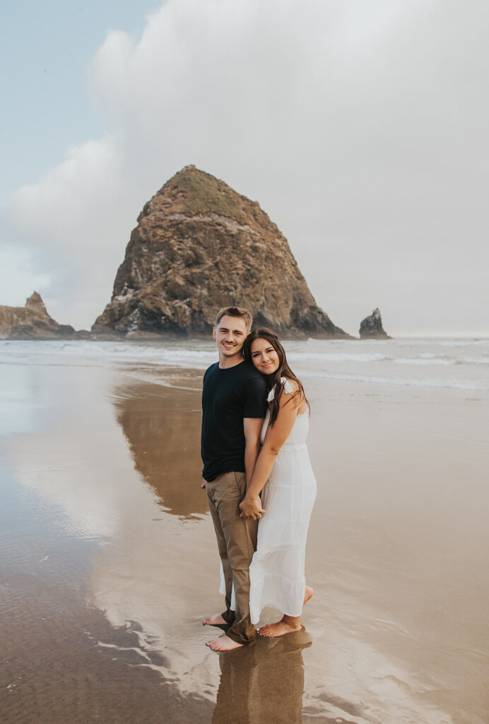 Romantic Cannon beach engagement photo