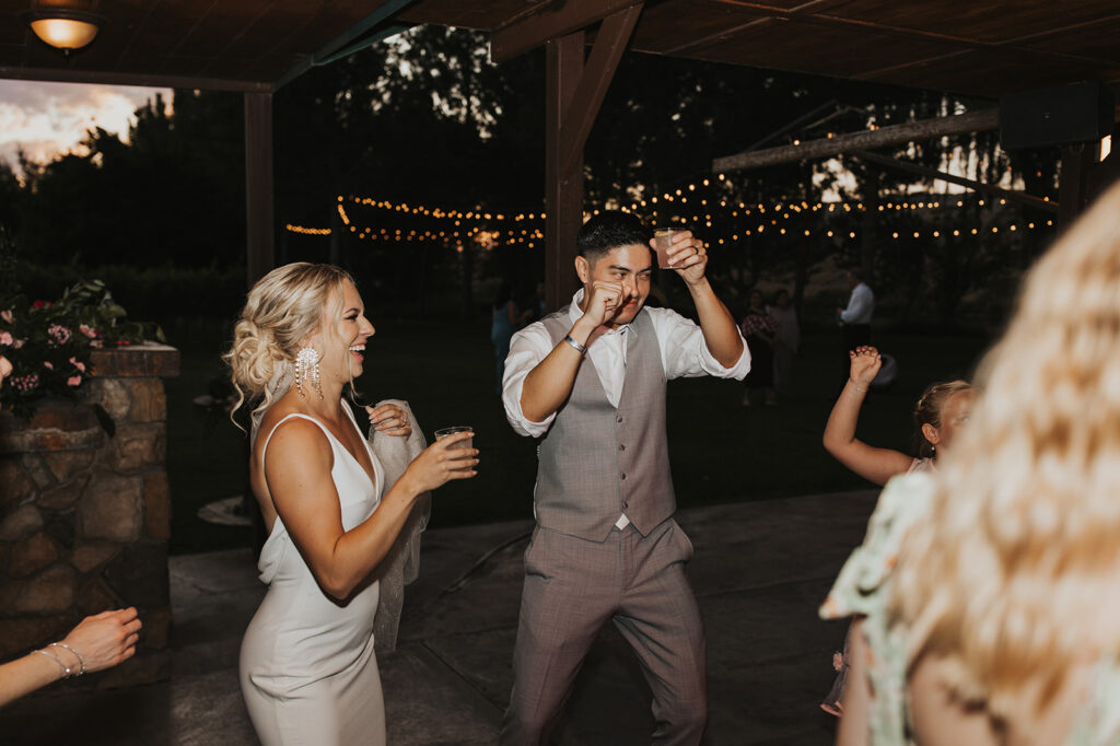 Bride and groom dancing at their reception