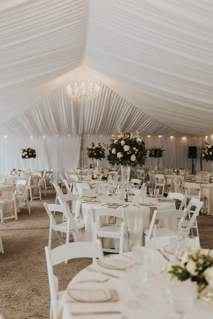 all white elegant wedding decor