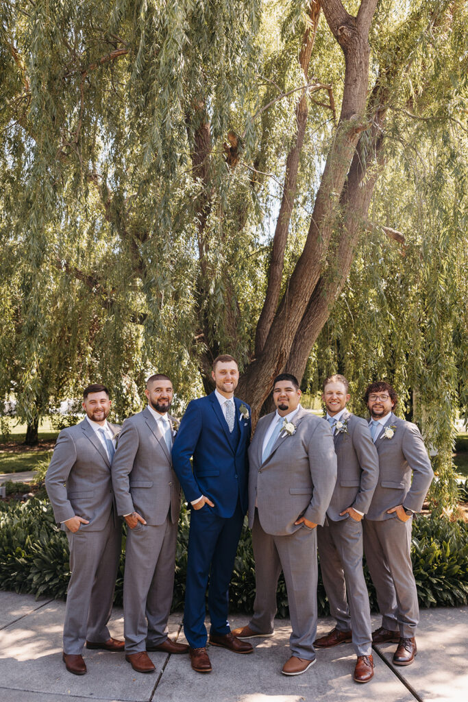 A shot of Austin and his groomsmen together before the wedding.