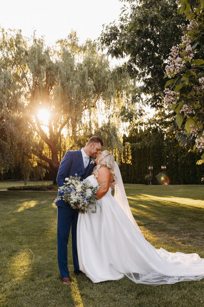 Promise Garden wedding portraits during golden hour