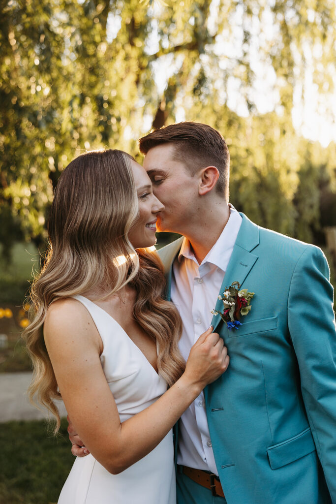 Bride and groom portraits at Promise Garden in Pasco, WA