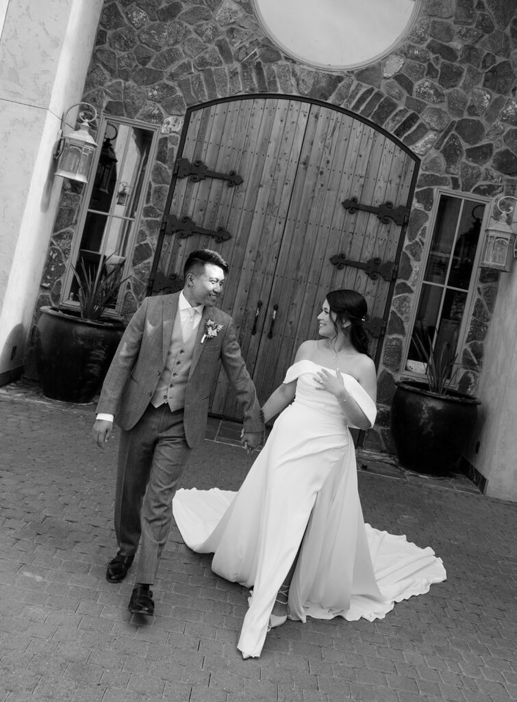 Washington winery wedding bride and groom portraits