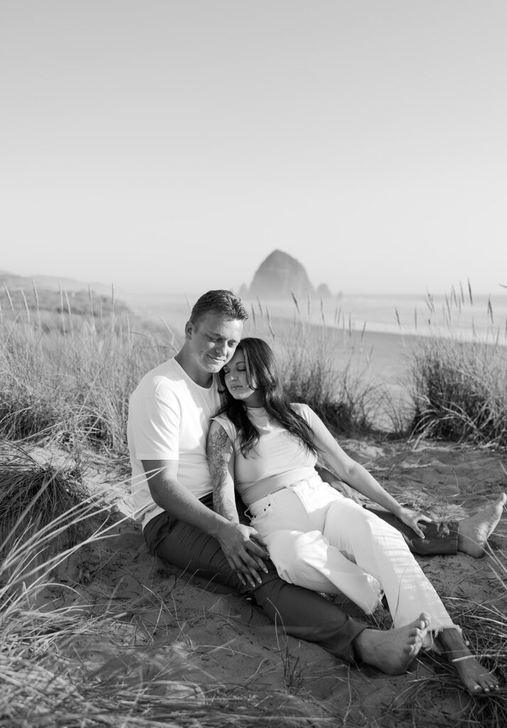 Oregon Coast engagement photos at Haystack Rock