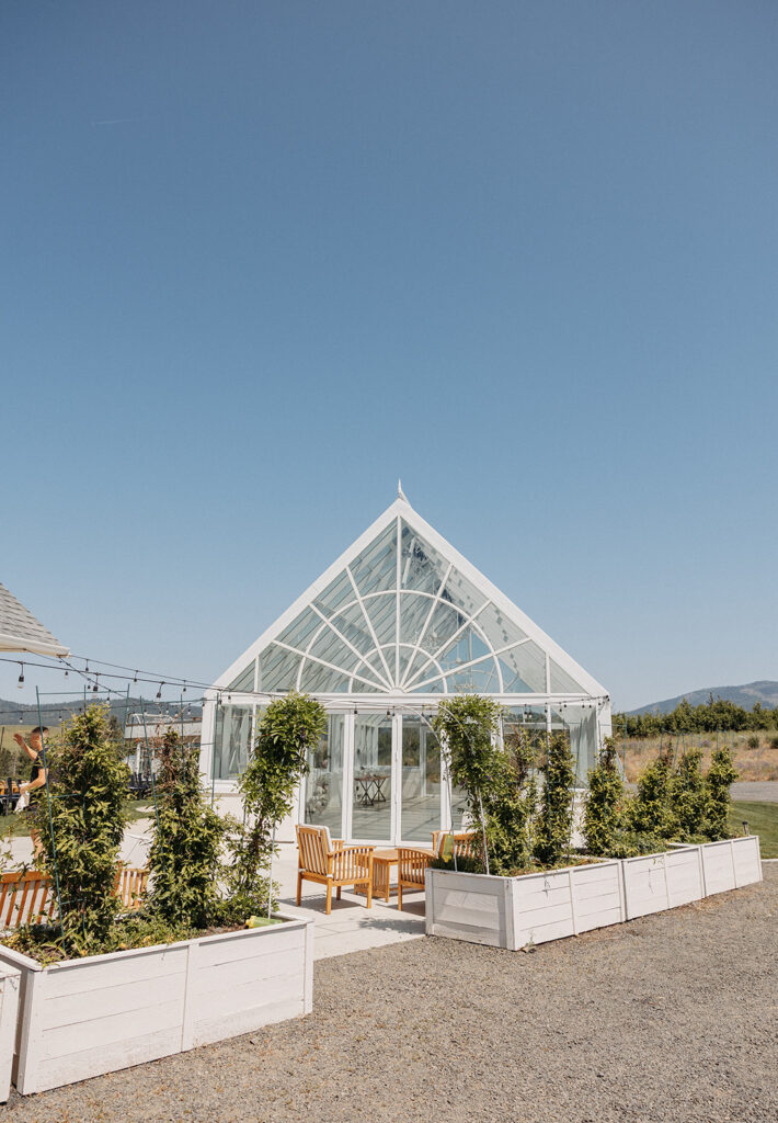 Greenhouse wedding venue in Spokane, Washington
