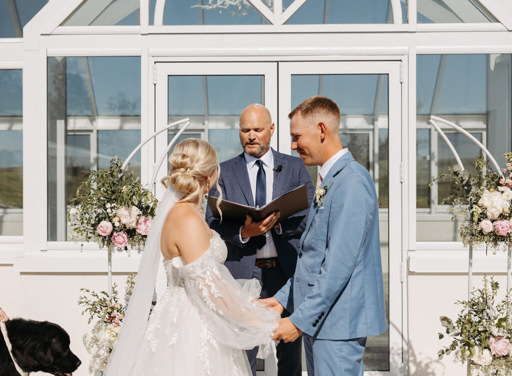Wedding ceremony at The Greenhouse on Harvard