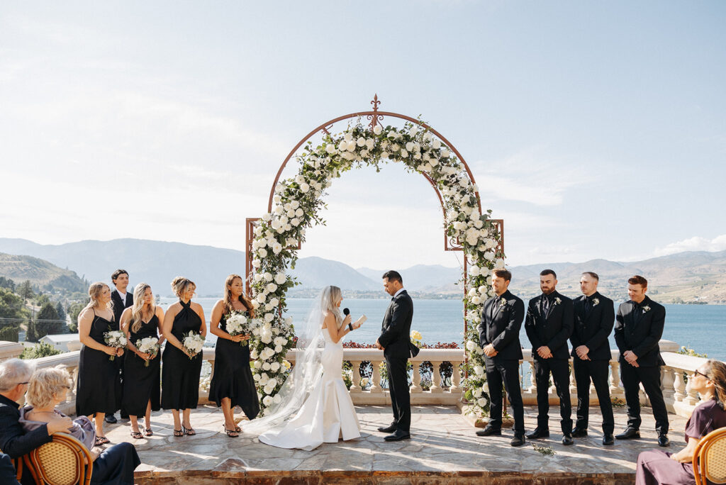 A Siren Song Winery wedding ceremony
