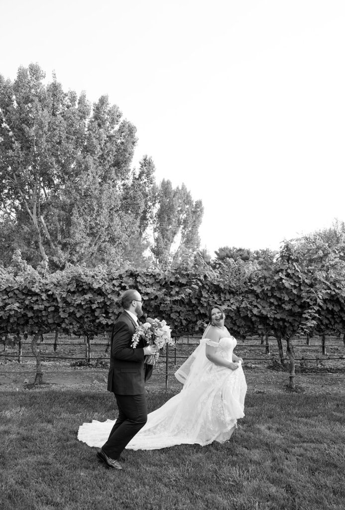 Vineyard bride and groom photos
