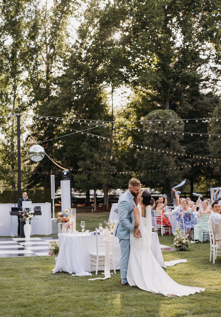 Reception space on the lawn at Oakshire Estate and Airfield in Yakima