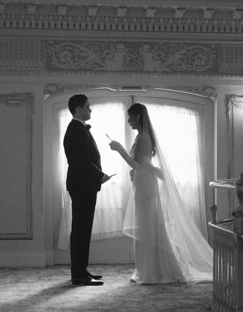 Old money bride and groom portraits in Spokane, WA