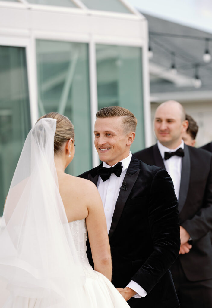 Greenhouse on Harvard spring wedding ceremony