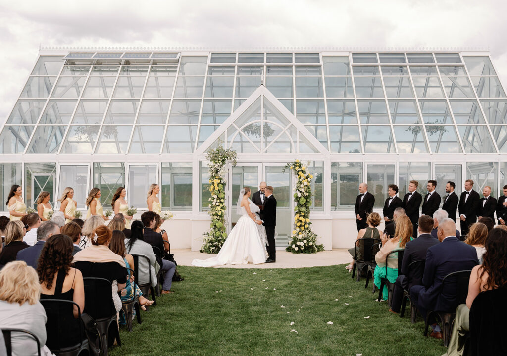 Greenhouse on Harvard spring wedding ceremony