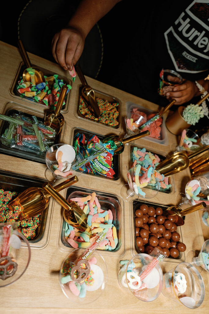 Wedding reception candy bar