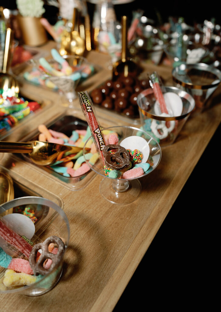 Wedding reception candy bar