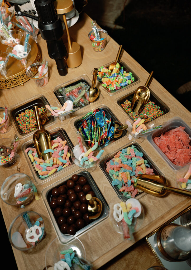 Wedding reception candy bar