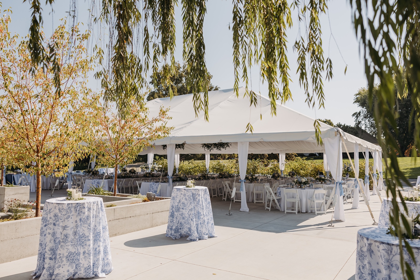Reception set up at the Promise Garden wedding